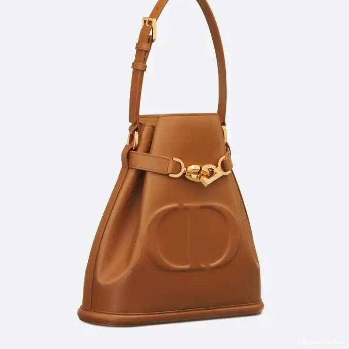 Cheap Dior Medium C'est Bag Brown Calfskin CD-Embossed 0607 Luxury